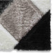 Olympia 2239 3D Geometric Plush Hand Carved Soft Polypropylene Shaggy Black/White/Grey Rug