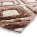 Olympia GR224 3D Geometrisch Pluche Handgesneden Zacht Polypropyleen Shaggy Beige/Bruin/Crème Vloerkleed