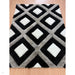 Olympia GR224 3D Geometric Plush Hand Carved Soft Polypropylene Shaggy Black/White/Grey Rug