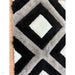 Olympia GR224 3D Geometric Plush Hand Carved Soft Polypropylene Shaggy Black/White/Grey Rug