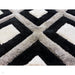 Olympia GR224 3D Geometric Plush Hand Carved Soft Polypropylene Shaggy Black/White/Grey Rug