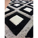 Olympia GR224 3D Geometric Plush Hand Carved Soft Polypropylene Shaggy Black/White/Grey Rug