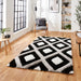 Olympia GR224 3D Geometric Plush Hand Carved Soft Polypropylene Shaggy Black/White/Grey Rug