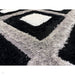 Olympia GR224 3D Geometric Plush Hand Carved Soft Polypropylene Shaggy Black/White/Grey Rug