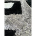 Olympia GR224 3D Geometric Plush Hand Carved Soft Polypropylene Shaggy Black/White/Grey Rug