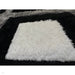 Olympia GR224 3D Geometric Plush Hand Carved Soft Polypropylene Shaggy Black/White/Grey Rug