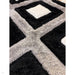 Olympia GR224 3D Geometric Plush Hand Carved Soft Polypropylene Shaggy Black/White/Grey Rug