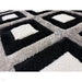 Olympia GR224 3D Geometric Plush Hand Carved Soft Polypropylene Shaggy Black/White/Grey Rug