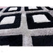 Olympia GR224 3D Geometric Plush Hand Carved Soft Polypropylene Shaggy Black/White/Grey Rug