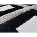 Olympia GR224 3D Geometric Plush Hand Carved Soft Polypropylene Shaggy Black/White/Grey Rug