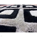 Olympia GR224 3D Geometric Plush Hand Carved Soft Polypropylene Shaggy Black/White/Grey Rug