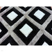 Olympia GR224 3D Geometric Plush Hand Carved Soft Polypropylene Shaggy Black/White/Grey Rug