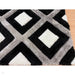 Olympia GR224 3D Geometric Plush Hand Carved Soft Polypropylene Shaggy Black/White/Grey Rug