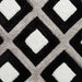 Olympia GR224 3D Geometric Plush Hand Carved Soft Polypropylene Shaggy Black/White/Grey Rug