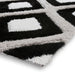 Olympia GR224 3D Geometric Plush Hand Carved Soft Polypropylene Shaggy Black/White/Grey Rug