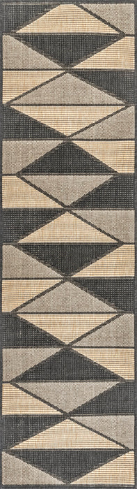 Ombre Diamonds Versatile Indoor Outdoor Rug Charcoal 80x150 cm