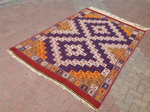 Orange Vintage Handwoven Rug 261 cm x 167 cm Unique Decor