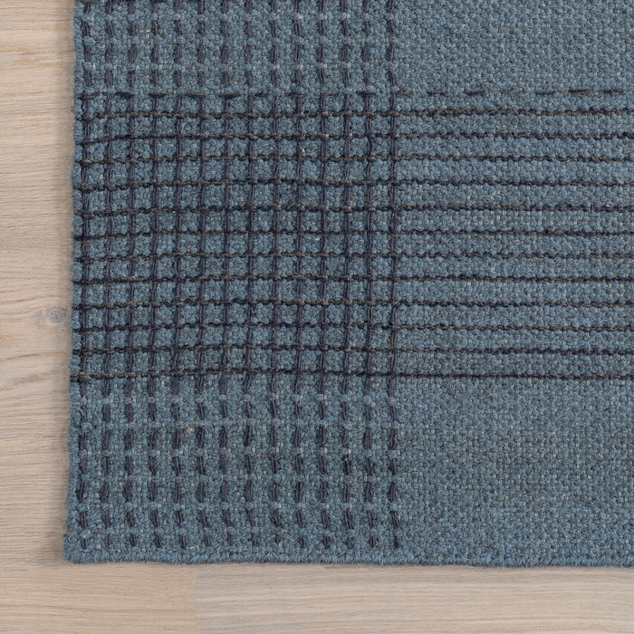 Oregon Plaid Wool Area Rug 150 cm Blue