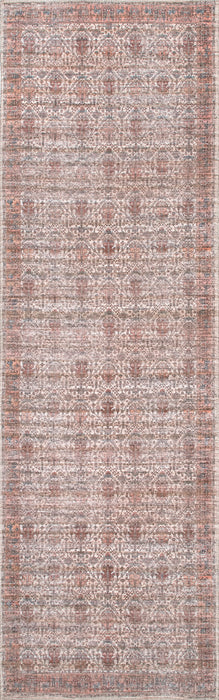 Oriental Washable Area Rug in Rust for Home Decor