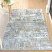 Orion OR07 Abstract Modern Distressed Textured Soft-Touch Metallic Shimmer Keltainen/harmaa/kermanvärinen matto