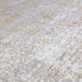 Orion OR07 Abstract Modern Distressed Textured Soft-Touch Metallic Shimmer Keltainen/harmaa/kermanvärinen matto