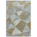 Orion OR12 Blokken Modern Geometrisch Distressed Textured Soft-Touch Metallic Shimmer Geel/Grijs/Zilver Vloerkleed