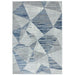 Orion OR14 Blokken Modern Geometrisch Distressed Textured Soft-Touch Metallic Shimmer Blauw/Grijs/Zilver Vloerkleed