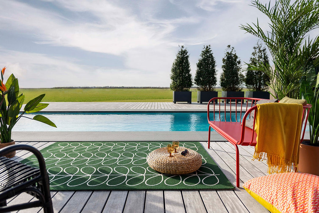 Orla Kiely Linear Stem Outdoor Jade 460507 Rug