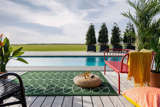 Orla Kiely Linear Stem Outdoor Jade 460507 Rug