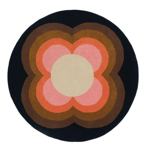 Orla Kiely Zonnebloemroze 060005 rond vloerkleed