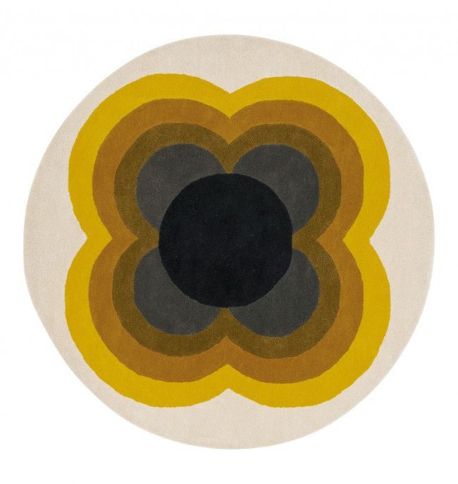 Orla Kiely Zonnebloemgeel 060006 rond vloerkleed