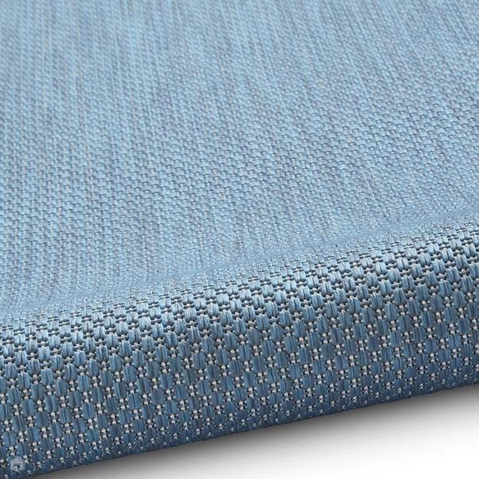 POP! Plain Durable Stain-Resistant Weatherproof Flatweave In-Outdoor Blue Rug