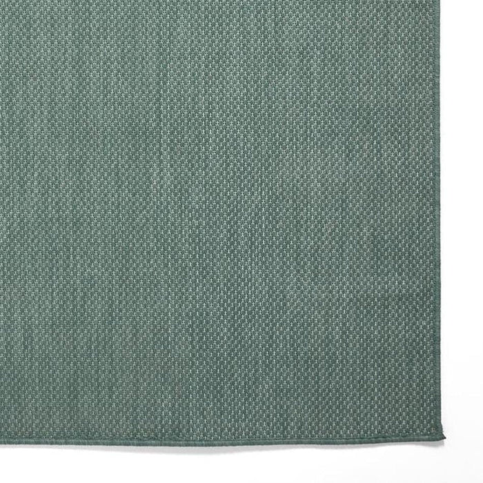 POP! Plain Durable Stain-Resistant Weatherproof Flatweave In-Outdoor Dark Green Rug