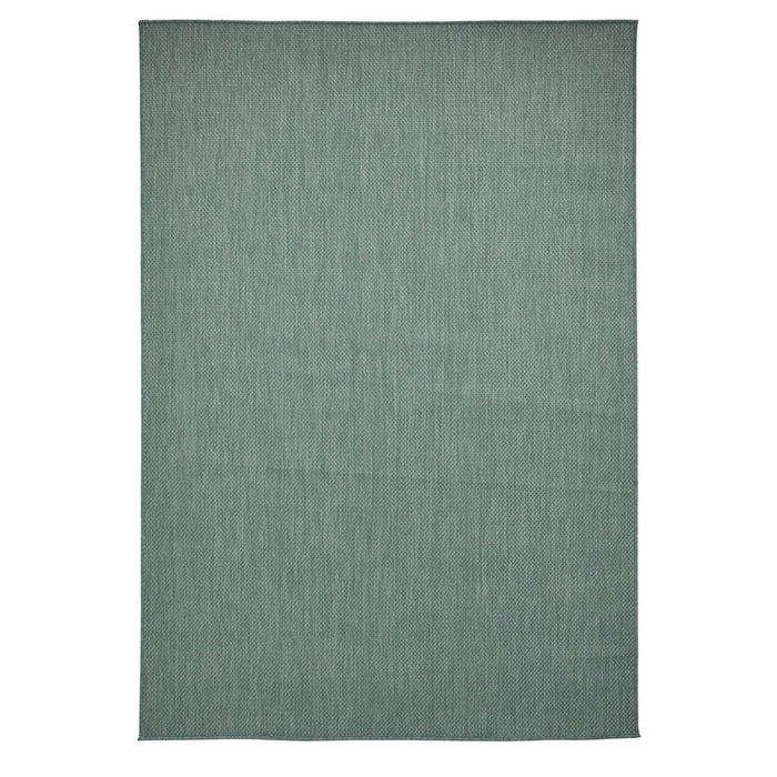 POP! Plain Durable Stain-Resistant Weatherproof Flatweave In-Outdoor Dark Green Rug