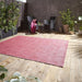 POP! Plain Durable Stain-Resistant Weatherproof Flatweave In-Outdoor Red Rug