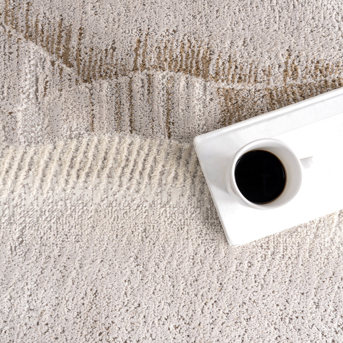 Pahad Abstract Washable Area Rug in Beige