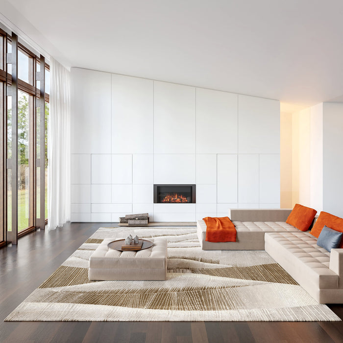 Pahad Abstract Washable Area Rug in Beige Color