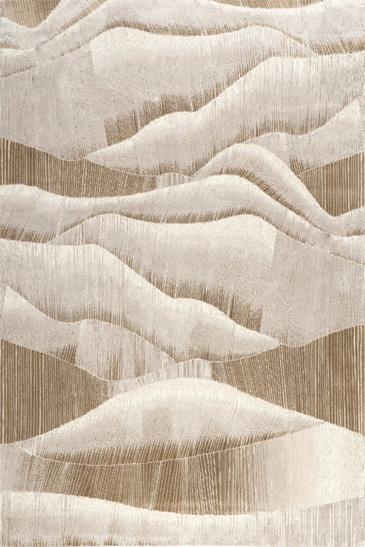 Pahad Abstract Washable Area Rug in Beige Color