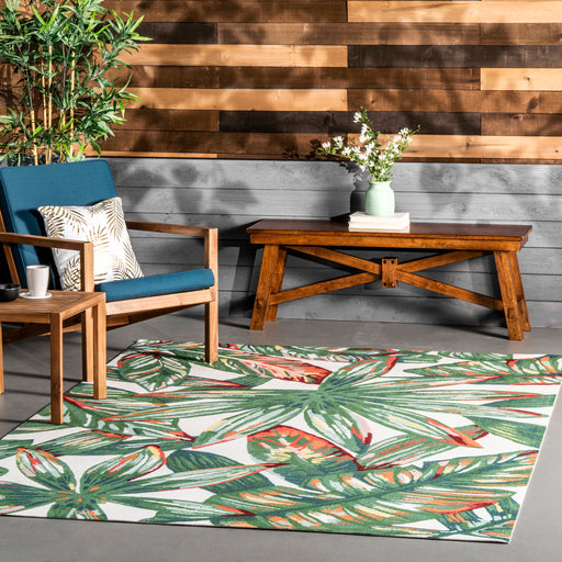 Palmetto Tropical Floral Indoor Outdoor Rug 120cm Multicolor