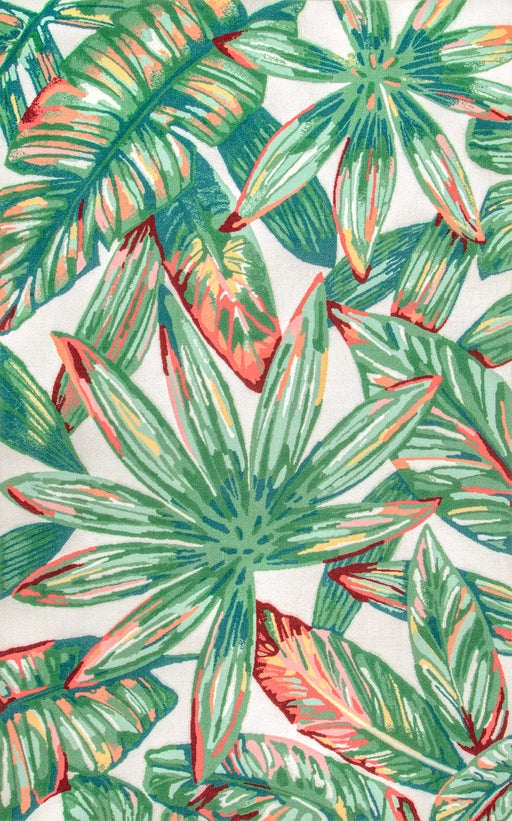 Palmetto Tropical Floral Indoor Outdoor Rug 120cm Multicolor