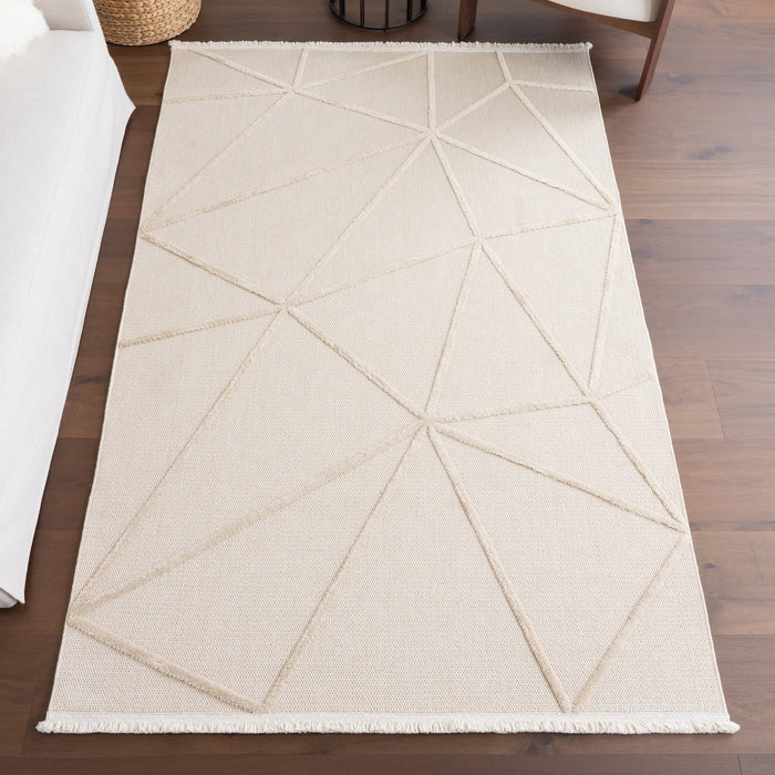 Tappeto geometrico Parker beige chiaro 150x240 cm