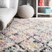 Pastel Diamond Area Rug for Nursery in Off White 140x200 cm