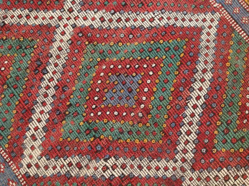 Pastel Embroidered Turkish Kilim Rug 309cm x 172cm