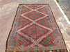 Pastel Embroidered Turkish Kilim Rug 309cm x 172cm