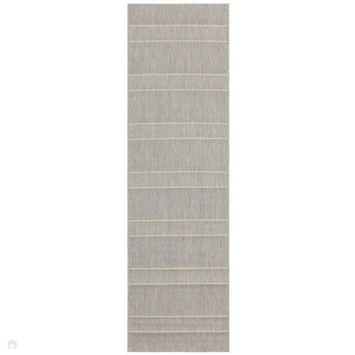 Patio PAT03 Stripe Moderni kestävä, tahraa hylkivä, säänkestävä litteä kudos ulkokäyttöön beige/kermanvärinen matto