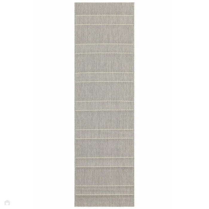 Patio PAT03 Stripe Moderni kestävä, tahraa hylkivä, säänkestävä litteä kudos ulkokäyttöön beige/kermanvärinen matto