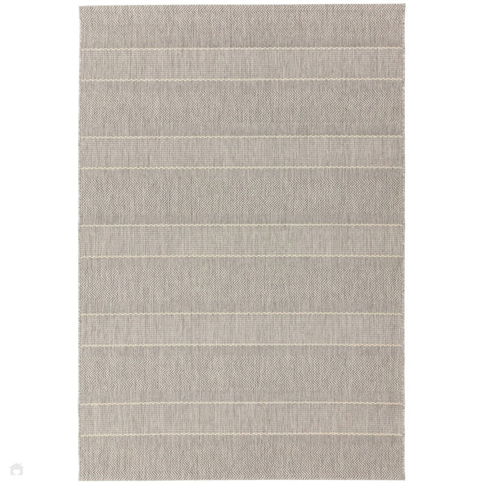 Patio PAT03 Stripe Moderni kestävä, tahraa hylkivä, säänkestävä litteä kudos ulkokäyttöön beige/kermanvärinen matto