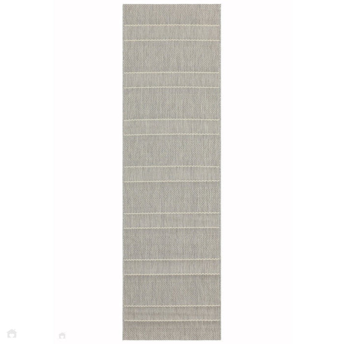 Patio PAT03 Stripe Moderni kestävä, tahraa hylkivä, säänkestävä litteä kudos ulkokäyttöön beige/kermanvärinen matto