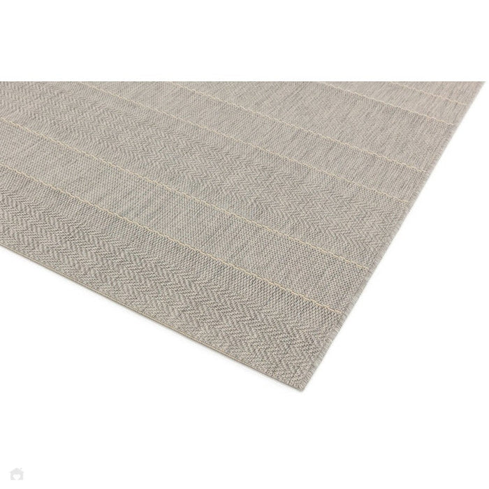 Patio PAT03 Stripe Moderni kestävä, tahraa hylkivä, säänkestävä litteä kudos ulkokäyttöön beige/kermanvärinen matto