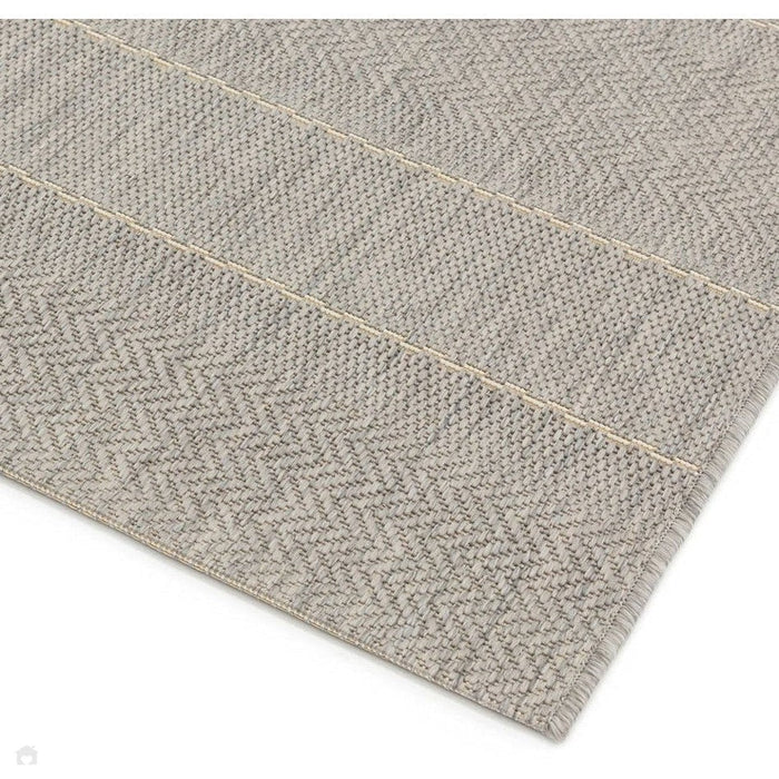 Patio PAT03 Stripe Moderni kestävä, tahraa hylkivä, säänkestävä litteä kudos ulkokäyttöön beige/kermanvärinen matto